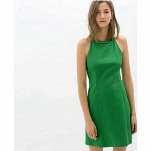 Green Zara halter neck dress